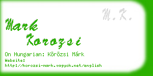 mark korozsi business card